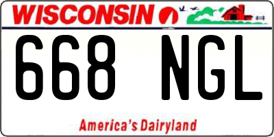 WI license plate 668NGL