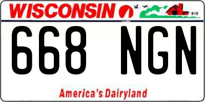 WI license plate 668NGN