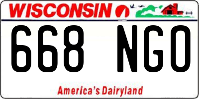 WI license plate 668NGO