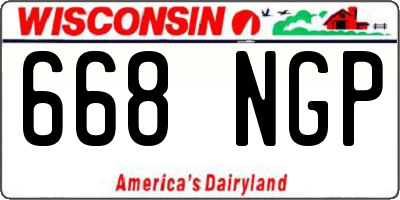 WI license plate 668NGP