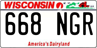 WI license plate 668NGR