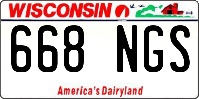 WI license plate 668NGS