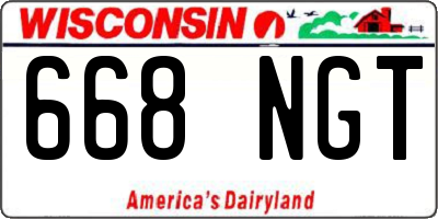 WI license plate 668NGT