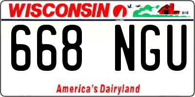 WI license plate 668NGU