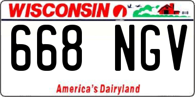 WI license plate 668NGV