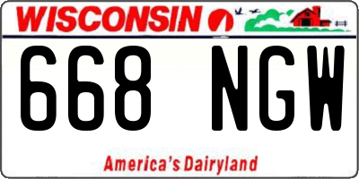 WI license plate 668NGW