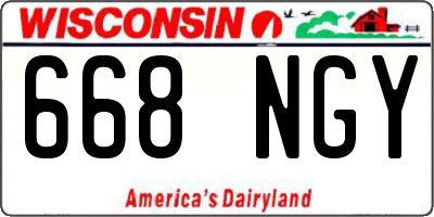 WI license plate 668NGY