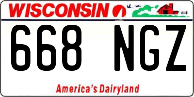 WI license plate 668NGZ