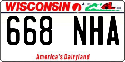 WI license plate 668NHA