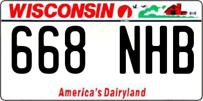 WI license plate 668NHB