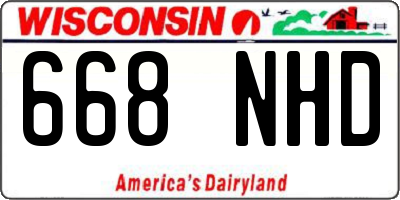 WI license plate 668NHD