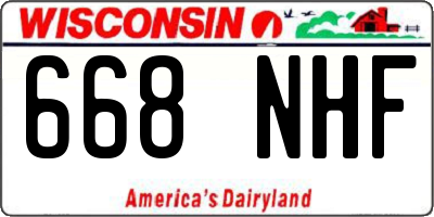 WI license plate 668NHF