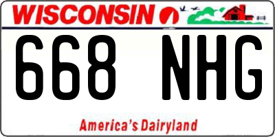 WI license plate 668NHG