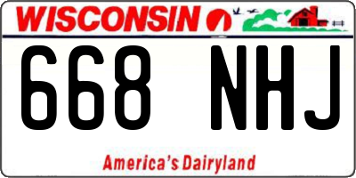 WI license plate 668NHJ