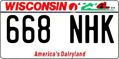 WI license plate 668NHK