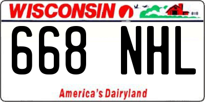 WI license plate 668NHL