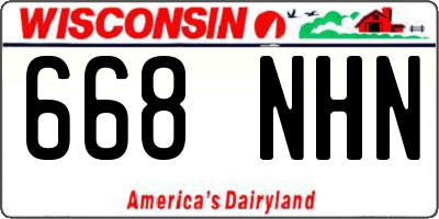 WI license plate 668NHN