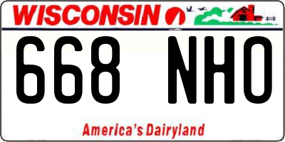 WI license plate 668NHO