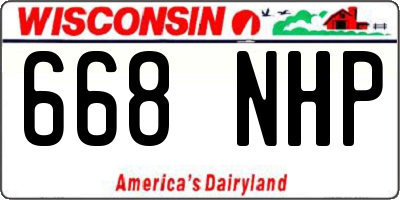 WI license plate 668NHP