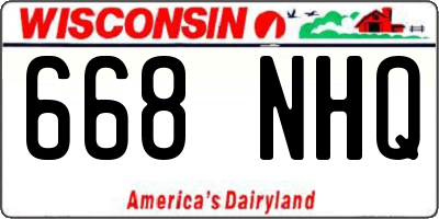 WI license plate 668NHQ