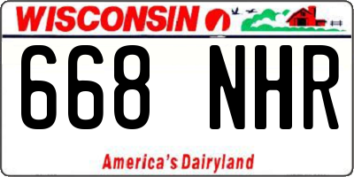 WI license plate 668NHR