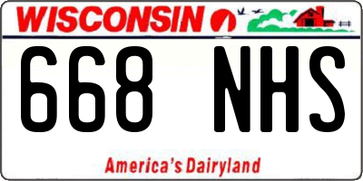 WI license plate 668NHS