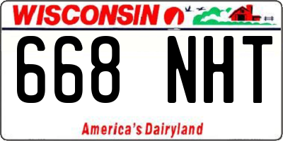 WI license plate 668NHT