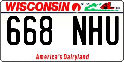WI license plate 668NHU