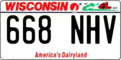 WI license plate 668NHV