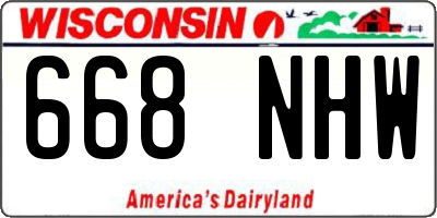 WI license plate 668NHW