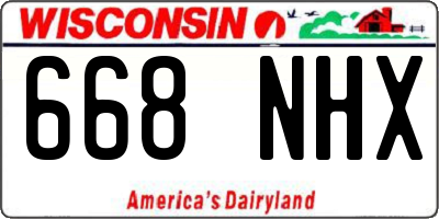 WI license plate 668NHX