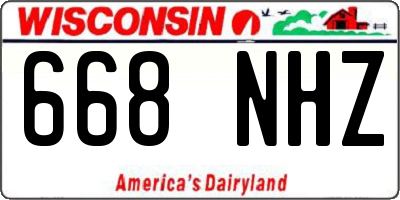 WI license plate 668NHZ