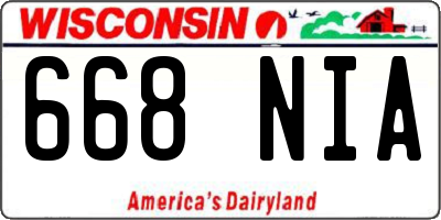 WI license plate 668NIA