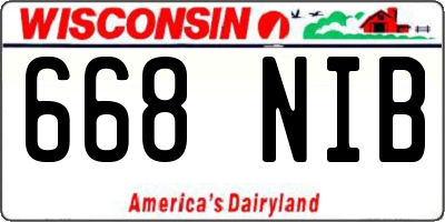 WI license plate 668NIB