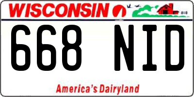 WI license plate 668NID