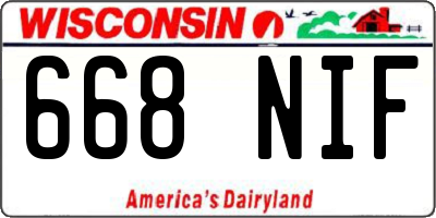 WI license plate 668NIF