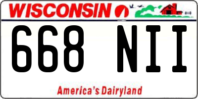 WI license plate 668NII