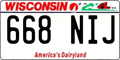 WI license plate 668NIJ