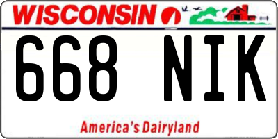 WI license plate 668NIK