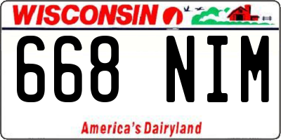 WI license plate 668NIM