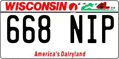 WI license plate 668NIP