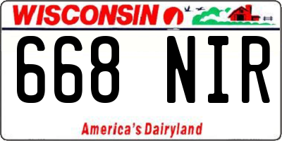 WI license plate 668NIR