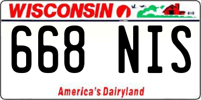 WI license plate 668NIS