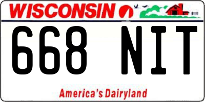 WI license plate 668NIT