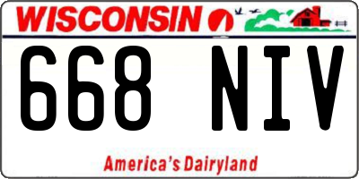 WI license plate 668NIV