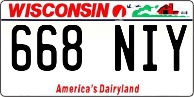 WI license plate 668NIY