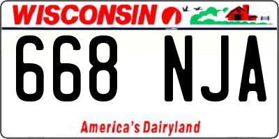 WI license plate 668NJA