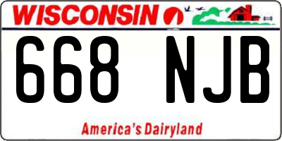 WI license plate 668NJB