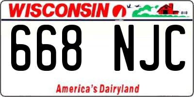 WI license plate 668NJC