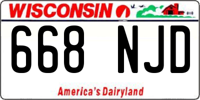 WI license plate 668NJD